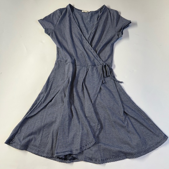 Rolla Coster Navy Stripped Wrap Dress size Small - Picture 2 of 9